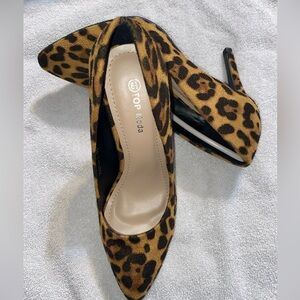 TOP Moda leopard print heels 6.5 Freya-1 NEW